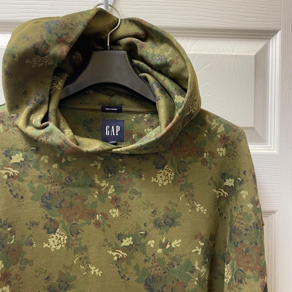 Gap Men's Medium Heavyweight Oversized Hoodie Floral‎ All Over Print Sweatshirt